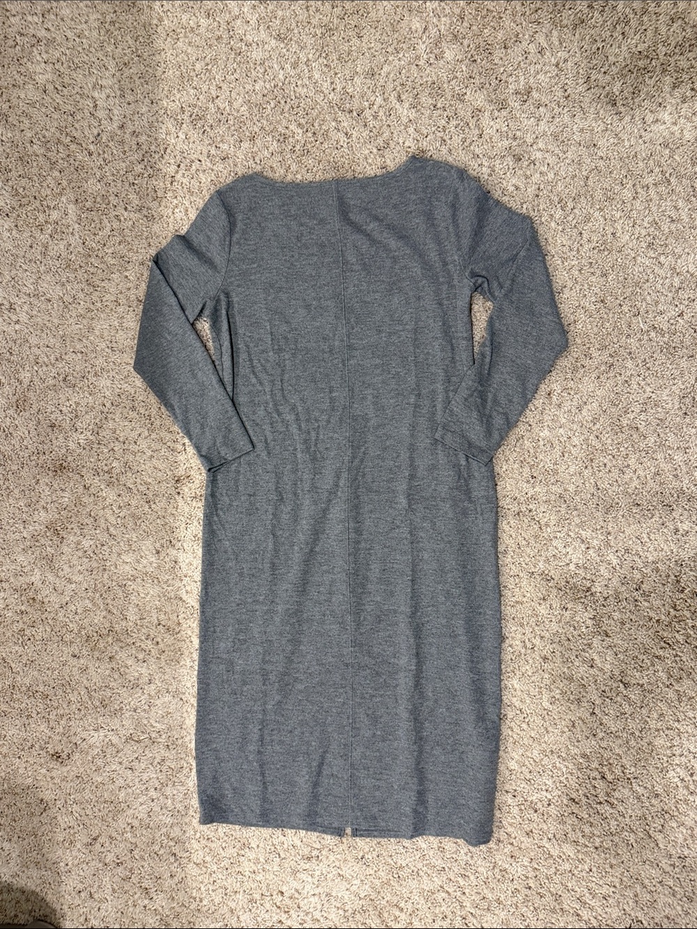 Women's Gray Long Sleeve Boat Neck Knit Dress